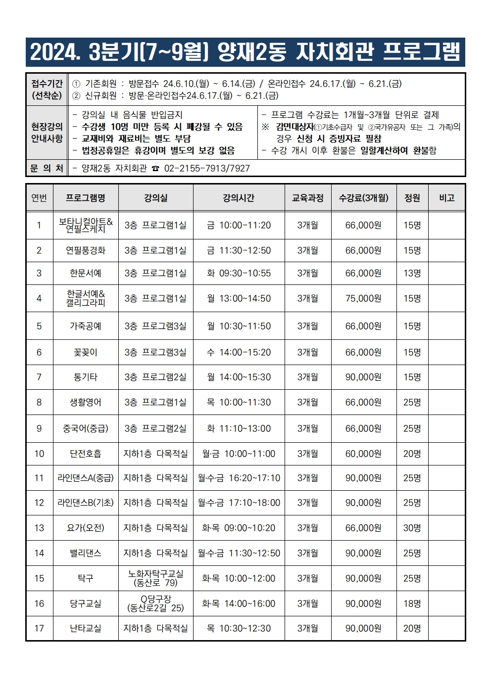 [마감] 2024년 3분기 라인댄스A(중급)